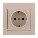 Розетка LEZARD Deriy 702-0303-122 c заземлюючим контактом крем