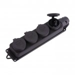 Розетка/колодка LEZARD зовнішньої установки 106-0400-0107/107 четверная з заглушками 2Р+РЕ 1х16А