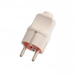 Вилка LEZARD 715-0501-605 UPS з заземленням біла/червона