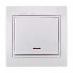 Вимикач LEZARD Mira 701-0202-111 1кл. з підсвічуванням білий
