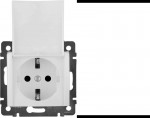 Розетка з заземленням LEGRAND Valena Classic 16А з кришкою біла