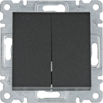 Выключатель-кнопка HAGER LUMINA 2-клавишный 10А/250В черный