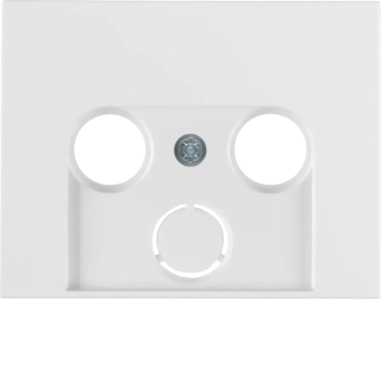 Накладка для ТВ розетки HAGER-BERKER 2/3 отверстия полярная белизна К.1