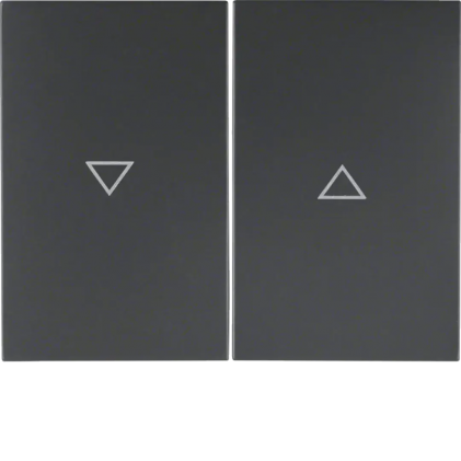 Клавіша подвійна HAGER-BERKER зі знаком "Стрілка" антрацит К.1