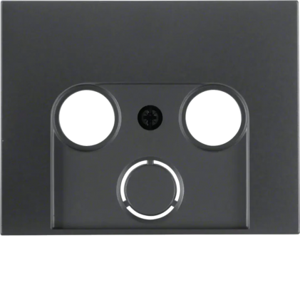 Накладка для ТВ розетки HAGER-BERKER 2/3 отверстия антрацит К.1