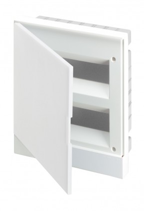 Щит пластиковий АВВ BASIC E вбудований з клемами 16мод. білі двері BEF401216