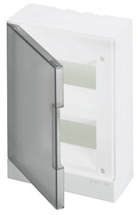 Щит пластиковый АВВ BASIC E навесной с клеммами 24 мод. прозрачная дверь BEW402224