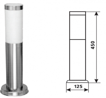 Светильник DELUX POLE 0450 E27 нержавеющая сталь садово-парковый