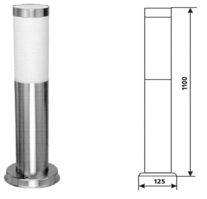 Светильник DELUX POLE 01100 E27 нержавеющая сталь садово-парковый