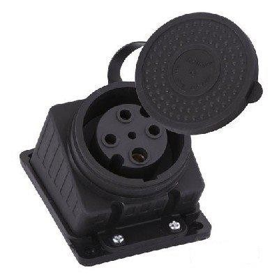 Розетка LEZARD 332-0100-0202/202 наружной установки наклонная трехфазная 3Р+Е 3х32А 380V(каучук)