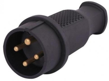 Вилка трехфазная LEZARD 332-0100-0201/201 3Р+Е 3х32А 380V(каучук)