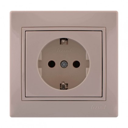 Розетка LEZARD Mira 701-0303-122В с заземляющим контактом крем