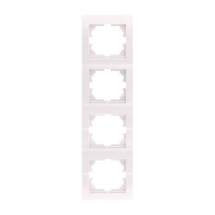 Рамка LEZARD Deriy 702-0200-154 вертикальная без вставки 4 места белая