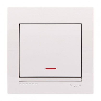 Выключатель LEZARD Deriy 702-0202-111 1кл. с подсветкой белый
