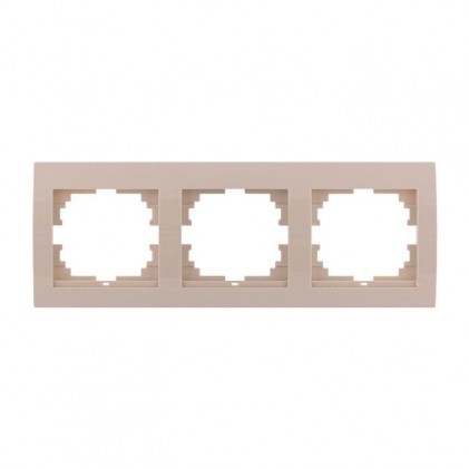 Рамка LEZARD Deriy 702-0300-148 горизонтальная без вставки 3 места крем