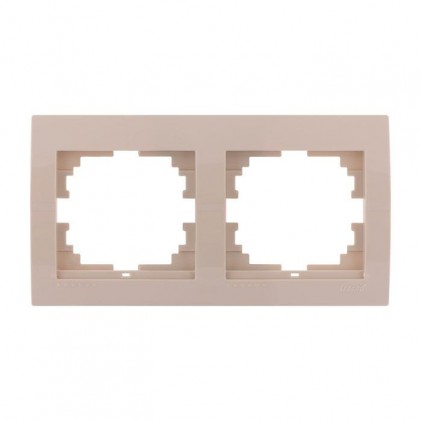 Рамка LEZARD Deriy 702-0300-147 горизонтальная без вставки 2 места крем