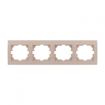 Рамка LEZARD Deriy 702-0300-149 горизонтальная без вставки 4 места крем