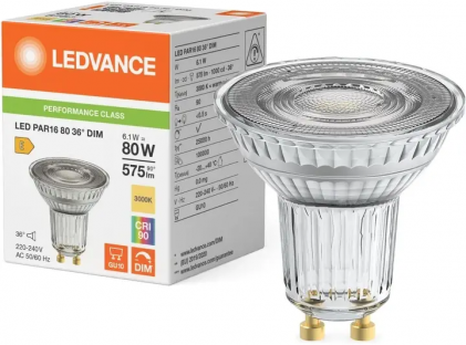 Led лампа OSRAM PAR16 P 80 36&deg; 6.1W/930 GU10 DIM 230V светодиодная