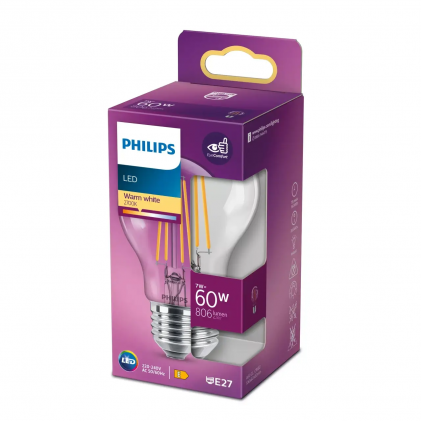 Led лампа PHILIPS LEDClassic 7-60W А60 E27 2700К CL ND RFSRT4 светодиодная