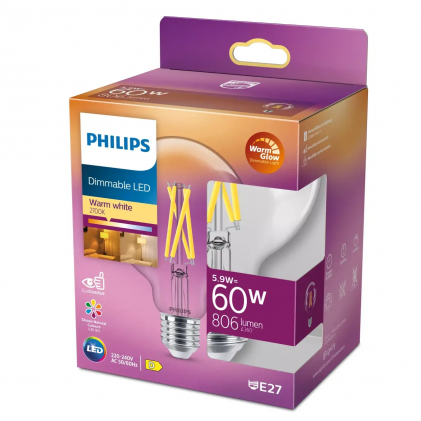 Led лампа PHILIPS Classic 5.9Вт G93 E27 2700K DIM FIL