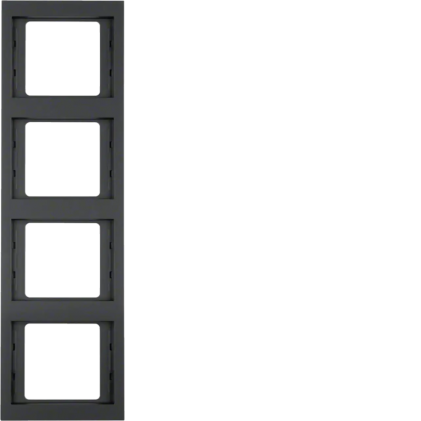 Рамка четверная вертикальная HAGER-BERKER антрацит К.1