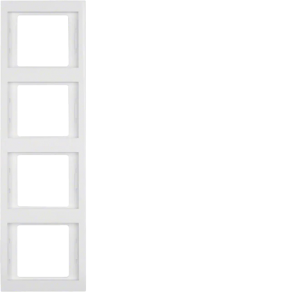 Рамка четверная вертикальная HAGER-BERKER полярная белизна К.1