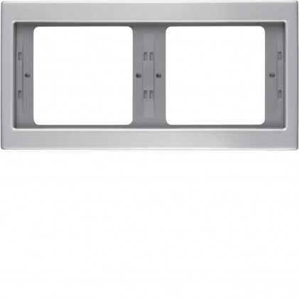Рамка двойная горизонтальная HAGER-BERKER алюминий К.5
