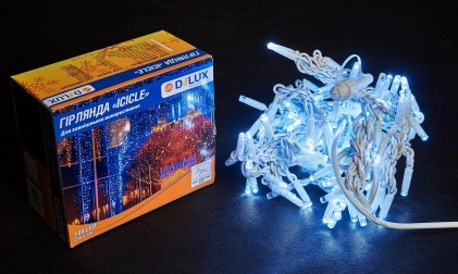 Гирлянда внешняя DELUX ICICLE 108LED 2x1m 27 flash белый/белый IP44 EN