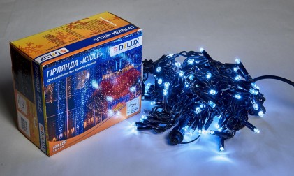 Гирлянда внешняя DELUX ICICLE 108LED 2x1m 27 flash белый/черный IP44 EN