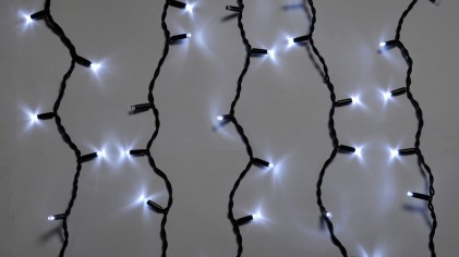 Гирлянда внешняя DELUX ICICLE 108LED 2x1m 27 flash белый/черный IP44 EN