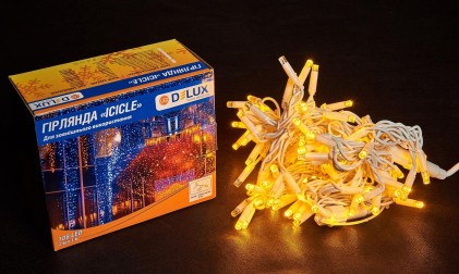 Гирлянда внешняя DELUX ICICLE 108LED 2x1m 27 flash желтый/белый IP44 EN