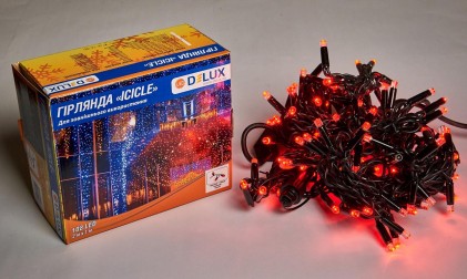 Гирлянда внешняя DELUX ICICLE 108LED 2x1m 27 flash красный/черный IP44 EN