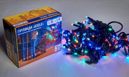 Гірлянда зовнішня DELUX ICICLE 108LED 2x1m 27 flash мульти/чорний IP44 EN