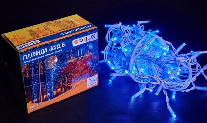 Гирлянда внешняя DELUX ICICLE 108LED 2x1m 27 flash синий/белый IP44 EN