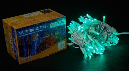 Гирлянда внешняя DELUX STRING 100LED 10m (2*5m) 20 flash зеленый/белый IP44 EN