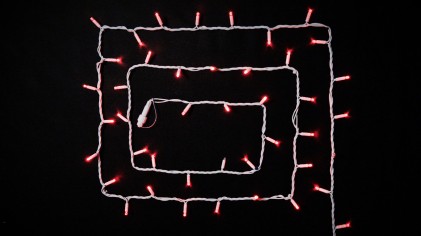 Гирлянда внешняя DELUX STRING 100LED 10m (2*5m) 20 flash красный/белый IP44 EN