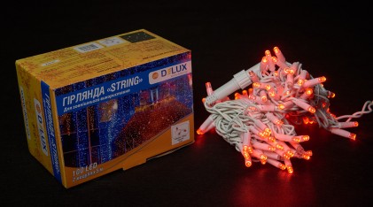 Гирлянда внешняя DELUX STRING 100LED 10m (2*5m) 20 flash красный/белый IP44 EN
