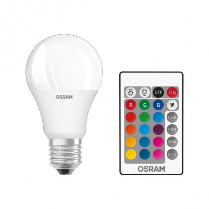 Led лампа OSRAM ST CLAS A60 RGBW FR 9W/2700K E27 светодиодная с пультом дистанционного управления