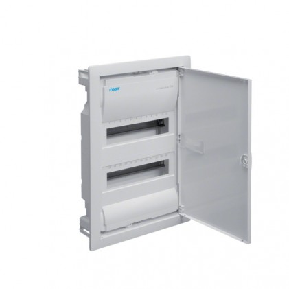 Щит вбудовуваний HAGER VU24UA VOLTA 24+4 мод. 2ряда без клем IP30 металеві двері