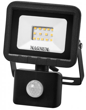 Прожектор MAGNUM FL ECO LED 10Вт slim 220В 6500К IP44 светодиодный с датчиком движения