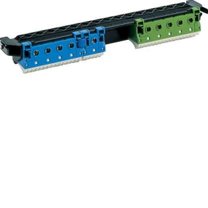 Тримач Hager VZ463 з клемами PE/N: 19xN+17xPE/5xN+5xPE для 3-рядних щитків