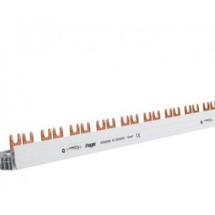 Шина Hager KDN263A вилочная 2-полюсная 63A 12 модулей с изоляцией