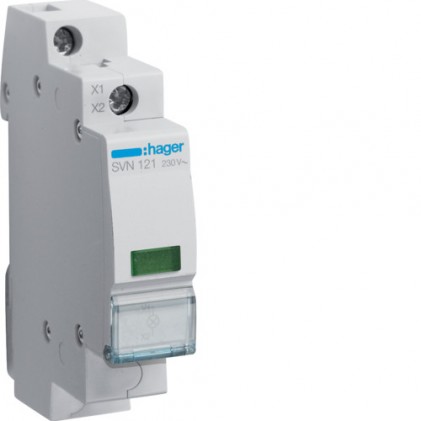 Индикатор фазы HAGER на DIN рейку (зеленый) 1м светодиод 230В АС SVN121