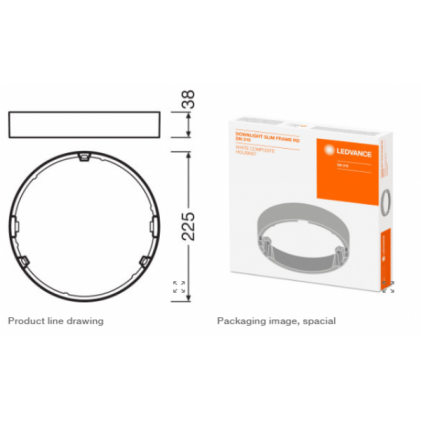 Рама для накладного монтажу світильника OSRAM LEDVANCE DL SLIM DN210 WT світлодіодний круглий