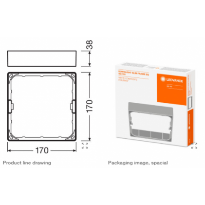 Рама для накладного монтажу світильника OSRAM LEDVANCE DL SLIM SQ155 WT світлодіодний квадратний