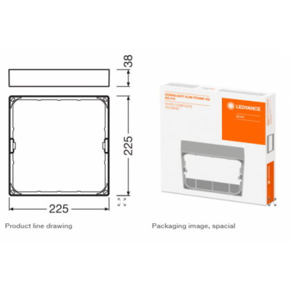 Рама для накладного монтажу світильника OSRAM LEDVANCE DL SLIM SQ210 WT світлодіодний квадратний