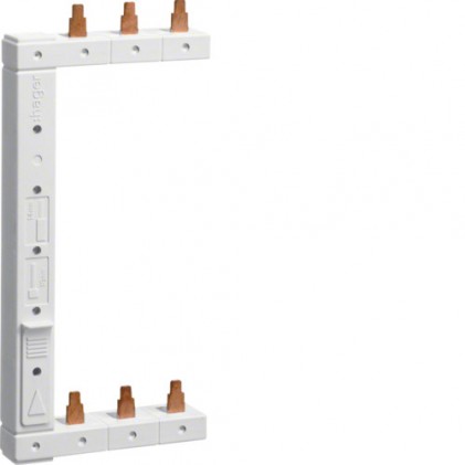 Шина Hager KCL363L фазная вертикальная 3-полюсная 10 мм? 2 ряда левая