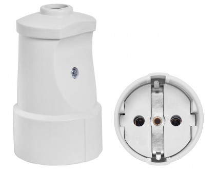 Разъем DELUX CT15 однофаз. с заземлением 16А 250V 3500W белый