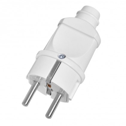 Вилка DELUX CT16 однофазна із заземленням 16А 250V IP40 3500W біла