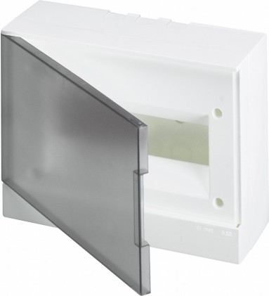 Щит пластиковый АВВ BASIC E навесной с клеммами 12мод. прозрачная дверь BEW402212